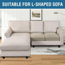 H.VERSAILTEX Super Stretch Individual Seat Cushion Covers Sofa Covers Couch Cushion Covers Slipcover Sets Thick Jacquard Textured Twill Fabric (2 Piece Medium Sofa Cushion Covers, Island Fossi) by CozyNest Decor