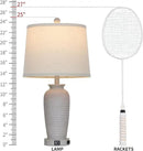 25“ Traditional Table Lamps Set of 2, Bedside Touch Lamp with USB C+A Charging Ports, Rustic Farmhouse Jar Table Lamps for Living Room Bedroom, Side Table Lamp with Beige Fabric Shade, Antique Grey by CozyNest Decor
