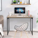 PayLessHere | 39 Inch Computer Desk | Nature | Office Desk with Metal Frame, Adjustable Feet | Water-Resistant, Scratchproof Surface | Sturdy Writing Table for Home Office or Study | Pack of 1 by CozyNest Decor