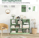 Tangkula 8-Cube Bookcase, Wood 3 Tier Open Storage Bookshelf, Modern Multipurpose Display Cabinet for Living Room, Study, Reading Nook, 48 x 12.5 x 36.5 Inch (Green) by CozyNest Decor
