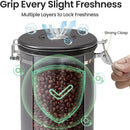 Veken Coffee Canister, 39OZ Large, Airtight Stainless Steel Food Storage Container for 2.2lbs Coffee Beans, Ground, Sugar, Tea, Flour, Rice, Cereal, Cookies Jars, Bar Accessories & Gifts, Gray by CozyNest Decor