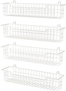 Spice Rack, 4-Pack Seasoning Organizer Wall Mount for Kitchen Storage Organization, Spice Holder Metal Shelf Saving Space for Cabinet, RV, Pantry, White by CozyNest Decor