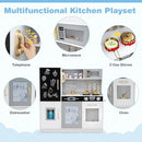 HONEY JOY Kids Kitchen Playset, Wooden Little Chef Pretend Toy Kitchen Set w/Chalkboard, Telephone, Utensils, Oven, Microwave, Sink, Storage, Play Kitchen for Toddlers Boys Girls, White Golden by TinyTreasures Baby Boutique