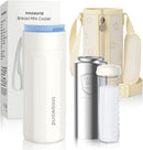 Portable Breastmilk Cooler for Outdoor, Breast Milk Cooler with 11oz Baby Bottle for Breastmilk Storage, 360° Stainless Steel Cooling Tube for 24 Hours Continuous Cooling, with Portable Carrier Bag by TinyTreasures Baby Boutique