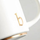 COLLECTIVE HOME - Monogram Ceramic Mugs, 15 oz Golden Initial Coffee Cups, Elegant Alphabet Tea Mugs, Elegant Personalized Mug with Gift Box, Luxurious Cups for Office and Home (b) by CozyNest Decor