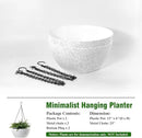 13 inch Large Hanging Planters Plant Pots for Outdoor Indoor Plants with Drainage Holes and Chain, 2 Pack Round Hanging Flower Pots for Garden Home Porch Decor, Speckled White by GreenHaven Gardens