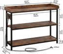 IRONCK Console Table, Sofa Table with Power Outlet, Farmhouse Hallway Table for Entryway, Living Room, Height Adjustable, Easy Assembly, Rustic Brown, 43" by CozyNest Decor