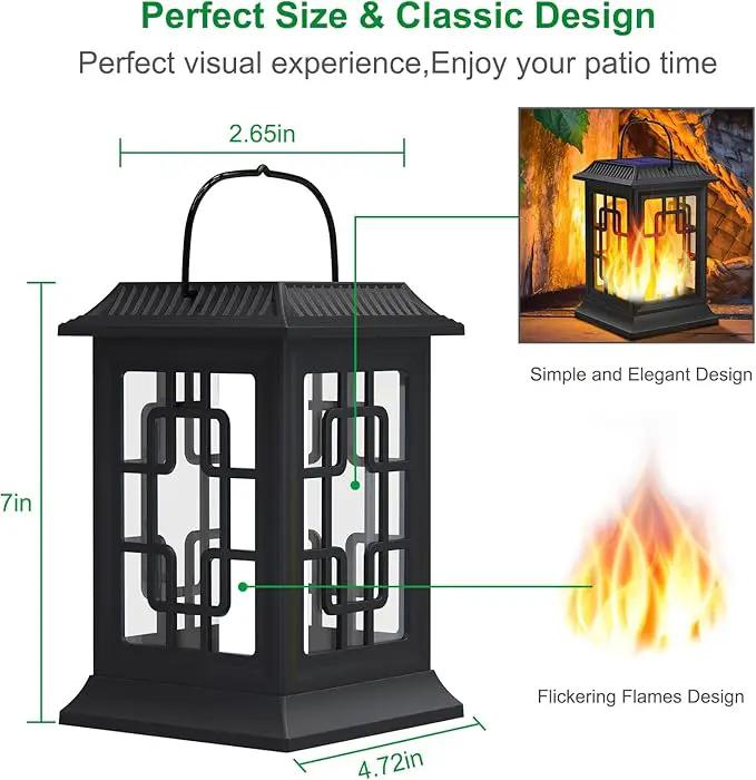 Solar Lanterns Outdoor Waterproof, Hanging Solar Lights for Outside Black Hanging Solar Powered Lantern Decorative for Garden Yard Patio, 4 Pack, photo 2 of 7