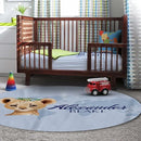 Personalized Baby Crib Bedding Set for Baby Boys Girls, Blue Leopard Pattern Custom Name Baby Crib Sets 5-Pcs, Toddler Double Layer Blanket Fitted Sheets Changing Pad Cover Rug Wall Art Set by TinyTreasures Baby Boutique