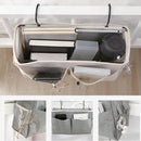 2-Pack Bedside Caddy, Bedside Hanging Storage Organizer for College Dorm Beds, Bunk Beds and Hospital Beds Rails, The Hanging Basket Can be Placed Magazine, Books, Phones,kettle, Glasses (Grey) by CozyNest Decor