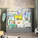 5-Tier Kids Bookshelf Montessori Toddler Book Rack Baby Bookcase Floor Front Facing Magazine Display Shelf for Bedroom Playroom Nursery Classroom Kindergarten Wood (Gray) by CozyNest Decor
