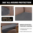 PrinceDeco Stretch Velvet Couch Cushion Covers for Individual Cushions Sofa Cushion Cover Seat, Sofa Covers Washable, Couch Seat Cushion Covers for Sectional (2 Pieces, Grey) by CozyNest Decor
