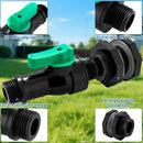 Plastics Rain Barrel Spigot Kit,High Flow Valve Core Water Tank Faucet+PVC Bulkhead Fitting,Straight Head 3/4 NPT to 3/4 GHT Rain Barrel Spigot for Plastic Bucket rainwater Drum Container by GreenHaven Gardens