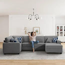 L Lengend Vansen Modular Sectional Sofa U Shaped Couch with Ottoman Modern Reversible Corner Sectional Couch for Living Room (Dark Grey, U Shaped Sofa-1) by CozyNest Decor