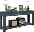 Solid Wood Console Table, Long Sofa Table Entryway Table with 4 Drawers and Bottom Shelf for Hallway Living Room Couch Table,Fully Assembled (63" Navy) by CozyNest Decor