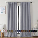 Simplebrand Ava Silver Grey Blackout Curtains for Bedroom 96 Inches Long 2 Panels, Solid Thermal Insulated, Energy Saving Living Room Window Treatment Curtains Blackout Drapes, W40 x L96 Inch, Silver by TinyTreasures Baby Boutique