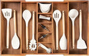 Adjustable Kitchen Drawer Organizer for Utensils and Junk, Food-Safe Contract Grade with 100% Sustainable Wood, Non-Slip, Expandable from 16" to 28" Wide - Natural Acacia by CozyNest Decor