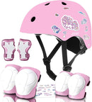 Adjustable Kids Bike Helmet with Knee & Elbow Pads Set, Color Gradient Design for Boys and Girls Aged 3-14+, for Skateboarding, Scooter, Roller & Inline Skating, Longboard by TinyTreasures Baby Boutique