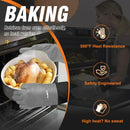 Walfos Silicone BBQ Gloves - Heat Resistant Grilling Gloves, Premium Non-Slip Kitchen Silicone Oven Mitt with Protective Cotton Layer Inside, Waterproof, Great for Grilling, Kitchen and Cooking, Gray by GreenHaven Gardens