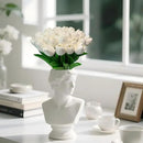 15pcs White Tulips PU Artificial Flowers Real Touch Fake Tulips for Spring Easter Home Kitchen Wedding Bouquet Bulk Mother's Gift Day Decorations by CozyNest Decor
