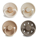 FRIGG Natural Rubber Baby Pacifier 4-Pack Crystal Sparkle | Made in Denmark | BPA-Free (6-18 Months) by TinyTreasures Baby Boutique