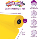 Colorations Dual Surface Paper Roll Classroom Supplies for Arts and Crafts Yellow (36" x 1000') (Item