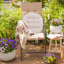 Tiita Striped Seat Cushion 2 Pack Beige Round Floor Pillows 22"x22" Chair Pad Cushions for Indoor/Outdoor Hanging Swing Chair Window Pads, Beige by CozyNest Decor