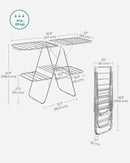 SONGMICS Clothes Drying Rack, Foldable 2-Level Laundry Drying Rack, Free-Standing Laundry Airer, with Height-Adjustable Wings, 33 Drying Rails, Sock Clips, Silver and White ULLR053W01V1 by CozyNest Decor