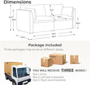 CHITA Sectional Modular Down Filled Loveseat Sofa, Comfty Feather Loveseat Cloud Couch, FSC Certified Modular Sectional Couch for Living Room, 80 inch Width,2 Seat Modular Sofa, Snow by CozyNest Decor