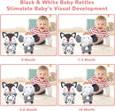 Baby Rattles 0-6 Months Newborn Toys Baby Toys 0-6 Months Rattles for Babies 0-6 Months Infant Toys 0-3 Months, Black & White High Contrast Baby Toys Plush Stuffed Toys for 0 3 6 9 12 Months Girl Boy by TinyTreasures Baby Boutique