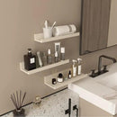 Giftgarden 16 Inch Floating Shelves Wall Mounted, Creamy White Beige Wood-Grain Wooden Ledge Shelf for Bathroom Bedroom Living Room Kitchen Nursery, Set of 3 Different Sizes by CozyNest Decor