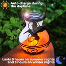 2 Pack Solar Flickering Flame Lights,Outdoor Upgraded Metal Lantern for Hanging Solar Powered Waterproof LED Flame Glass Lanterns for Patio Garden Christmas Halloween Decorations by GreenHaven Gardens