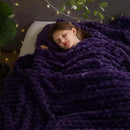 NEWCOSPLAY Super Soft King Blanket Purple Premium Silky Flannel Fleece 3D Clouds Stylish Jacquard Lightweight Bed Blanket All Season Use 350GSM (Purple, King(90"x110")) by CozyNest Decor