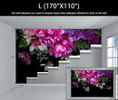 WFBHUA-Purple Peony Floral Wallpaper Tropical Botanical Leaf Rose Flower Wall Mural for Bedroom(Not Peel and Stick) by CozyNest Decor