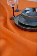 Solino Home Linen Table Runner 48 Inches - 100% Pure Linen Persimmon Orange Table Runner 14 x 48 Inch Ideal for Dresser and Coffee Tables - Fall, Autumn, Halloween, Thanksgiving - Fete by CozyNest Decor