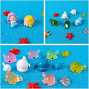 100 Pcs Ocean Mini Resin Animals Figures, Tiny Plastic Sea Creatures Figurines to Hide Miniature Fairy Garden Decorations Accessories by GreenHaven Gardens