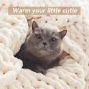 Chunky Knit Throw Blanket, 50''*60'' Knitted Throw Chenille Yarn for Bed Couch, Handmade Cream Crochet Big Thick Blanket, Machine Washable Cute Comfy Blanket for Home Decor by CozyNest Decor