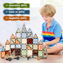 3D Magnetic Tiles, STEM Learning and Encourage Imaginative Play Magnetic Blocks, Preschool Puzzle Toys with Dinosaur, Gift for Boys and Girls 3 4 5 6 7 8 Years+ by TinyTreasures Baby Boutique