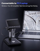 Digital Microscope, Coin Microscope with Light Adjustable Brightness 4.3" HD LCD Screen, 1000X Zoom PC View, Compatible with MacOS & Windows - Black by TinyTreasures Baby Boutique