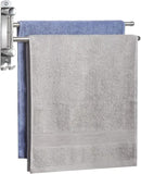 Bathroom Towel Holder JSVER 2 Arms SUS304 Stainless Steel Wall Mounted Towel Bar, Swivel Towel Racks for Bathroom, Kitchen by CozyNest Decor