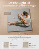 Blissful Diary Vegan Leather Baby Play Mat, 47x47 Thicken Foam Cushioned & Waterproof Playpen Mat for Infants and Toddlers, Stylish and Just Wipe-Clean Playmat for Baby Play on Floor, Light Gray by TinyTreasures Baby Boutique