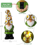 Solar Gnome Garden Statue for Decor: Outdoor Figurines Sculpture with Lights and Bee for Lawn Patio Yard Balcony - Gifts for Mom Women by GreenHaven Gardens