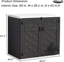 Resin Outdoor Storage Shed, 38 cu.ft Outdoor Storage Box Waterproof for Garden Tools, Patio Furniture, Trash Cans, Garage Storage, Lockable (Black) by GreenHaven Gardens