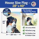 Bernese Mountain Dog House Flag 28x40 Porch Sleeve Pole Decorative Outside Yard Banner Artwork Wall Hanging, Polyester