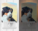 Bernese Mountain Dog Ceramic Night Light Compact, UL-Certified, Ideal for Bedroom, Bathroom, Nursery, Hallway, Kitchen, 6x4x3, Multicolor