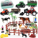 Farm Animals Figures Playset, 40 Pcs Farm Toy Tractor with Plastic Farm Animals Figurines, Farmer and Fence Farm Playset, Farm Figures Farmer Truck Toy with Trailer for Kids Boys Girls Toddlers 3+ by GreenHaven Gardens