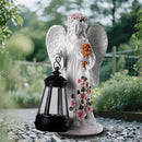 Solar Garden Decor - Angel Statues with Solar Lantern 8.7" Resin Angel Figurines Outdoor Waterproof Decorations for Yard Patio Lawn Porch Gardening Gift for Women Mother Girlfriend Wife by GreenHaven Gardens
