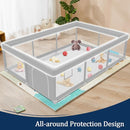 Baby Playpen 74x50 Inch, Playpen for Babies and Toddlers, Play Pen Indoor & Outdoor Active Center, Sturdy Safety Playard with Anti Slip Suction Cups, Skin-Friendly Fabric, Large Space Baby Fence by TinyTreasures Baby Boutique
