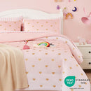 Full Size Comforter Sets with Sheets for Girls-7 Pieces Full Size Bedding Sets with Pink Comforter, Sheets, Pillowcases & Shams for Kids (Pink Gold Heart, 76" X 86") by TinyTreasures Baby Boutique