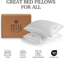 Hotel Grand Softy-Around Feather Down Pillows Standard Size Set of 2 Packs White Strip 100% Cotton Fabric Bed Pillows for All Position Sleepers,26"x20"/2 Packs by CozyNest Decor